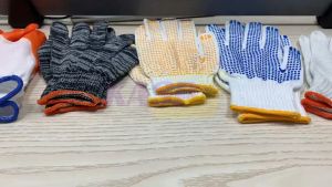 1 Pairs White Knitted Gloves Heavy Duty Construction Handling Special Cotton Gloves