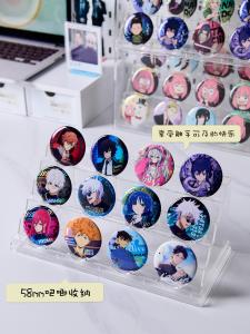 Acrylic Anime Badge Display Case Dustproof Rectangle Storage Box Transparent Barbecue Item Organizer for Desktop Card Storage