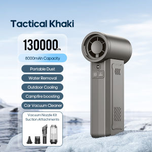 Kinscoter Powerful Air Blower 130000RPM Violent Turbo Fan 8000mAh Portable Dust Cleaner Brushless Jet Fan for PC Keyboard Car