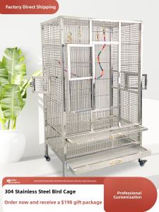 Luxury Breeding Parrot Cage Large Size Stainless Steel 304 Cage for Lovebirds And Grey Parrots with Escape Prevention Design