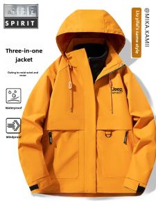 TUCANO Womens Three-in-One Windproof Outdoor Jacket Rose Li Yifei Style Autumn Winter New Arrival Casual Loose Fit Polyester Fiber