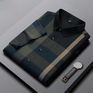 Paul Mens Short Sleeve Shirt Casual Stripe Pattern Summer Business Casual Standard Fit Polyester Blend Breathable Moisture Wicking