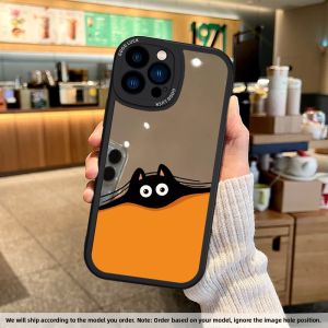  17 Phone Case Mirror Cat Design Silicone Soft Shell Protective Cover for Women Makeup Mirror Full Coverage Lens Protection