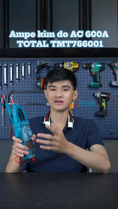 Ampe kìm đo AC 600A TOTAL TMT766001 kềm đo kỹ thuật số kèm 3 pin AAA LR03 bảo hành chính hãng