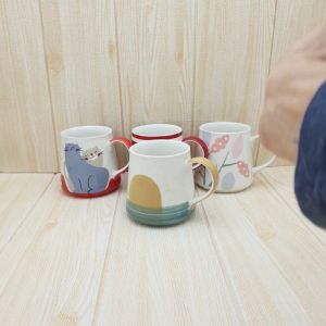 แก้วมัค, แก้วน้ำ, แก้วเซรามิค - ปริมาตรความจุ 13.6 oz (400 ml) ขนาด 3 x 3.6 นิ้ว, มีให้เลือก 4 สี