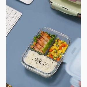 Tempat Makan Bekal Kaca Lunch Box Bersekat Anti Tumpah Jaga Suhu