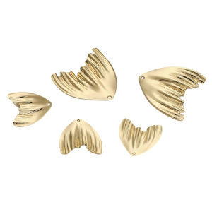 1pc 14K Gold Plated Brass Fishtail Pendant For DIY Earring Necklace Jewelry Making