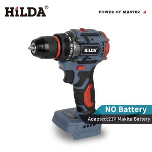 Hilda | HILDA Portable Cordless Power Drill Adjustable Clutch Keyless Chuck Electric Screwdriver With Work Light Household Repair Tool