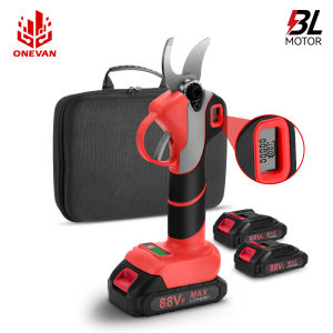 ONEVAN Brushless Electric Pruning Shear 30MM 4-Gears Cordless Tree Branch Scissors Garden Tools For Makita 18V Battery