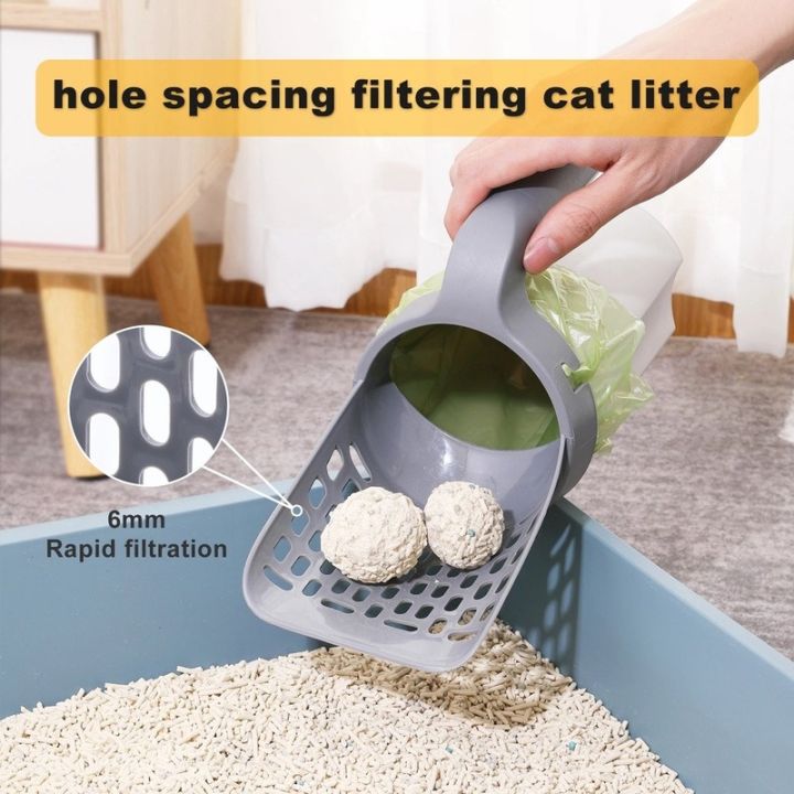 COD Cat Litter Scooper Removable Poop Bag Pet Litter Shovel Pet