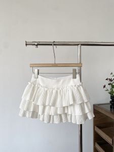 Fashionable Multi-Layered A-Line Mini Skirt Pure Desirable Sweet Style Prevent Exposure Autumn New Arrival Casual High Waist