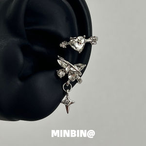 Elegant Butterfly Heart Zircon Ear Cuff Womens No Piercing Sweet Cool Style Alloy Silver Gold Plated Fashion Jewelry