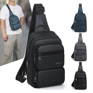 Mens Lightweight Chest Bag Simple Multi-pockets Shoulder Bag Outdoor Multifunctional Sports Hiking Cycling Travel Crossbody bag