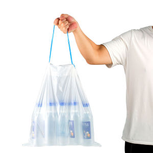 Thickened Handheld Drawstring Trash Bags Extra Thick Home Use Disposable Garbage Bags with Rope Family Cleaning Tools