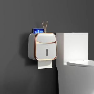 ✅100% Original🔥 Wall Mounted Tissue shelf Toilet Paper Bathroom Phone Tablet Holder Waterproof Wall Mount Toilet Paper Holder Storage Towel Bathroom Tissue Paper Box Rack Bathroom Toilet Tissue Tube Storage Box
