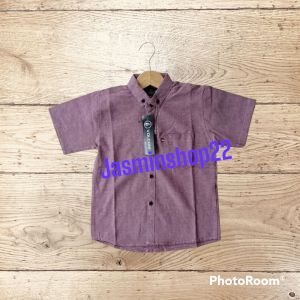 KEMEJA AYAH DAN ANAK LAKI-LAKI POLOS WARNA DUSTY/PLUEM/TARO PREMIUM