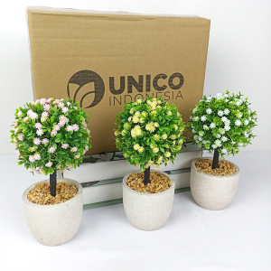 Tanaman Hias Pot Bunga Bonsai Soka Plastik Artificial Ornamen Dekorasi Rumah COD PBP198