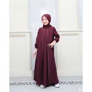 Gamis Anak Perempuan Lauren Dress Abaya Elegan Lengan Panjang Usia 5-13 Tahun
