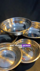 PAKET Baskom / Mangkok Stainless Steel Tebal Anti Karat Serbaguna Tahan Gores Ukuran 14 16 18 20 22 24 26 28 CM