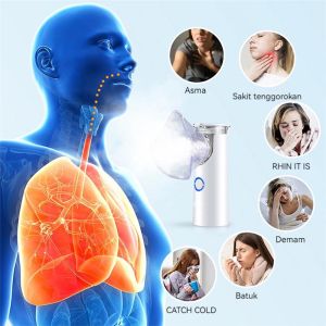 Nebulizer Portable Mesh Alat Uap Bantu Pernafasan Asma Inhalasi/ Portable Mesh Nebulizer Asthma Respiratory Vapor Anak dan Dewasa