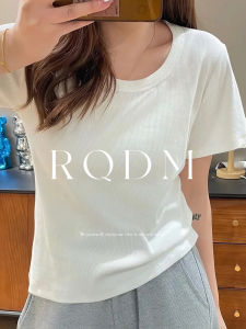 plus Size Womens Summer New Style U-Neck Slimming Loose Versatile Solid Color Shoulder-Length Short Sleeve T-Shirt Top