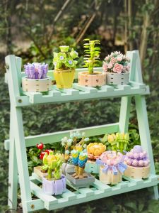 Healing Succulent Plant JAKI Building Blocks Toy Assembly Ornament for Boys And Girls Birthday Gift Children Small Particle