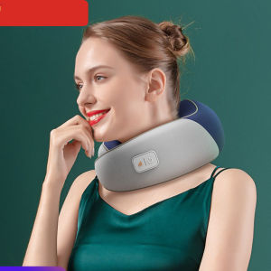 Gối massage cổ chữ U đa năng cao cấp máy mát xa cổ vai gáy hiệu quả kiêm gối ngủ dung lượng pin 2500mah