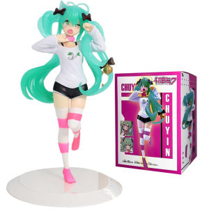 Bandai | Anim Hatsune Miku Sitting Posture Figure Cat Ear Hatsune Model Desktop Decor Collectible Toy Gift for Fans Japanese Kawaii Otaku