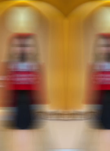 2bell เสื้อครอปคริสต์มาสคอปกสกรีนแซนต้าผ้าวูเวฟสวยมาก(cm1)