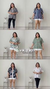 UNION11 - KEMEJA COUPLE PASANGAN JUMBO / KEMEJA UNISEZ JUMBO KATUN RAYON LENGAN PENDEK