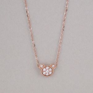 Chow Sang Sang 周生生 Minty Collection 18K Rose Gold Bear Diamond Necklace 47cm 92286N