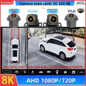 Camera Hành Trình Toàn Cảnh 360 Độ SN307 WDR 8K 3D AHD1080P HD Với Ống Kính Mắt Cá Vàng Dành Cho Android Auto Hỗ Trợ Lái Xe 360 Độ