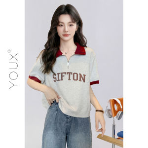 YOUXIANG | Áo Thun In Chữ Phong Cách Retro