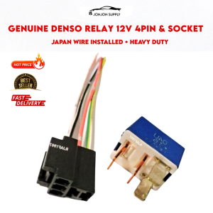 GENUINE DENSO RELAY & SOCKET 12V W/ WIRE 16 4PIN BRAND NEW JAPAN WIRE INSTALLED HEAVY DUTY