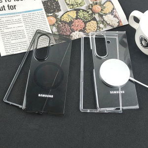 Samsung | Original Clear Magnetic Case Samsung Galaxy Z Fold 7 6 5 Wireless Charging Shockproof Cover For Magsafe Fold7 Fold6 Fold5 Shell