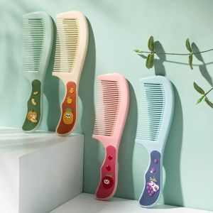 Cute Cartoon Anti-Static Wide Tooth Hair Comb Portable Hairdressing Comb for Students Girls Long Hair Brush Home Use Dense Tooth Comb