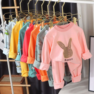 Denosim in hoạt hình bé bộ đồ ngủ dài tay cotton nguyên chất mềm mại nam Nữ Cơ Bản quần áo mùa thu trẻ em quần áo gia đình