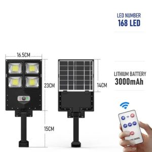 Large Solar Street Light Outdoor 504LED Motion Sensor Waterproof 3 Modes Super Bright Solar Wall Lamp for Security Garden Patio