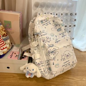 Kawaii Cat Large Capacity School Bag Double Shoulder Backpack for Junior And High School Students Primary School Students