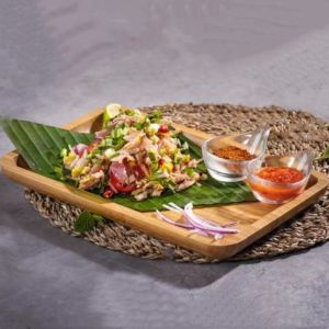 Long Rectangle Bamboo Tray Chinese Style Barbecue Restaurant Steak Appetizer Platter Hotel Restaurant Lamb Chop Leg Plate