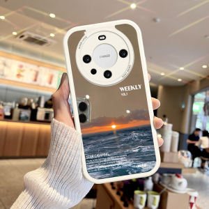 Huawei Mate70Pro Phone Case Mirror Sea Sunrise Makeup Soft Silicone Full Cover Protective Shell Creative Style Female Version