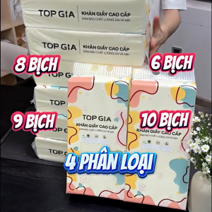 [Tặng Móc Treo] Khăn Giấy Top Gia Đa Sắc Giấy Ăn Giấy Rút Giấy Vệ Sinh Treo Tường 1280 Tờ Chính Hãng
