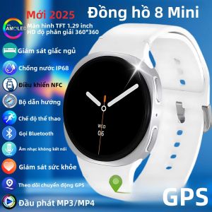 Đồng Hồ Thông Minh Classic Watch 8 Mini GPS Tracker Dành Cho Nam Nữ Màn Hình AMOLED Theo Dõi Nhịp Tim Gọi Bluetooth Chống Nước Thể Thao Thể Dục.