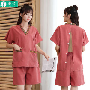 Mizhu Massage Robe Set for Men And Women Back Open Design Ear Picking Cudgel Therapy Large Size Herbal Medicine Bathrobe