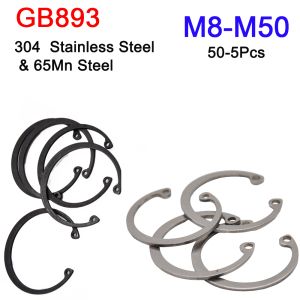 304 Stainless Steel M8~M50 C Clips Snap Retaining Ring for Hole GB893 65Mn Steel Washer Internal Retaining Ring Shaft Circlip
