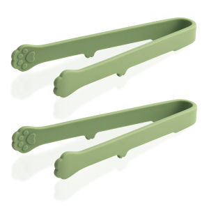 2Pcs Silicone Mini Tongs Non-slip Cute Cat Paw Shape Food Tongs Kitchen Barbecue Frying Clip Barbecue Snack Ice Candy Clip