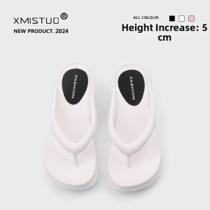 XMISTUO | Heel Increase Thick Sole Flip Flops Summer Outdoor Slip Resistant Simple Fashion Beach Sandals