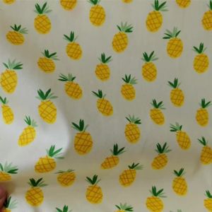 Fruit Print Cotton Fabric 100% Cotton Breathable Soft Pineapple Pattern DIY Sewing for Women Dress Bedding Sheets Curtain 155cm