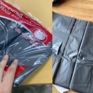ถุงขยะดำ ถุงใส่ขยะ ขนาด 18"x20" ถุงดำ เกรดA ยี่ห้อม้าคู่ ไร้กลิ่น เเพ็ค 1กก.
