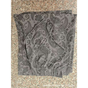 กางเกงขายาวทรงหลวมเอวสูงพิมพ์ลายดอกไม้คอตตอนผสมสำหรับผู้หญิง กางเกงขายาวทรงตรงสบายๆ สำหรับฤดูร้อนปี 2025